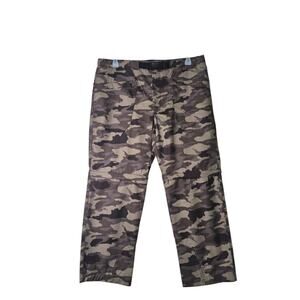 Tahoe River Outfitters Camo Pants Mens Sz 38 Convertible Shorts Green Brown Hunt